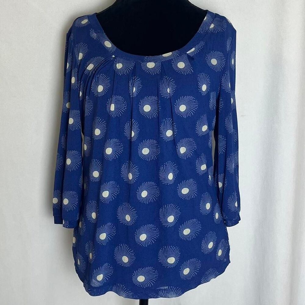 Liz-claiborne Women's Blue and White Blouse